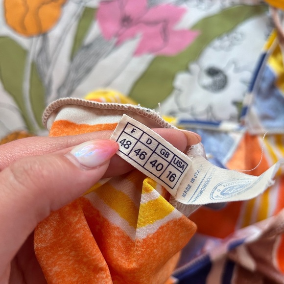 Vintage 70s Striped One-Piece Lycra Swimsuit – Retro Sunshine Colors - Picture 3 of 6